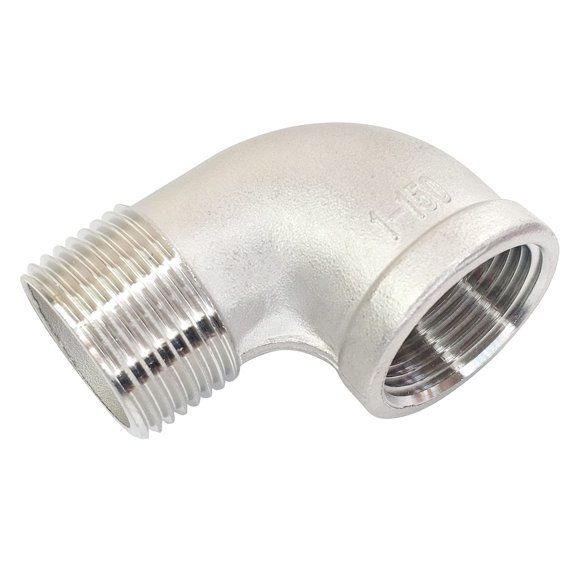 Conector de tubería LOZOME 1" NPT codo de 90° de acero inoxidable 304