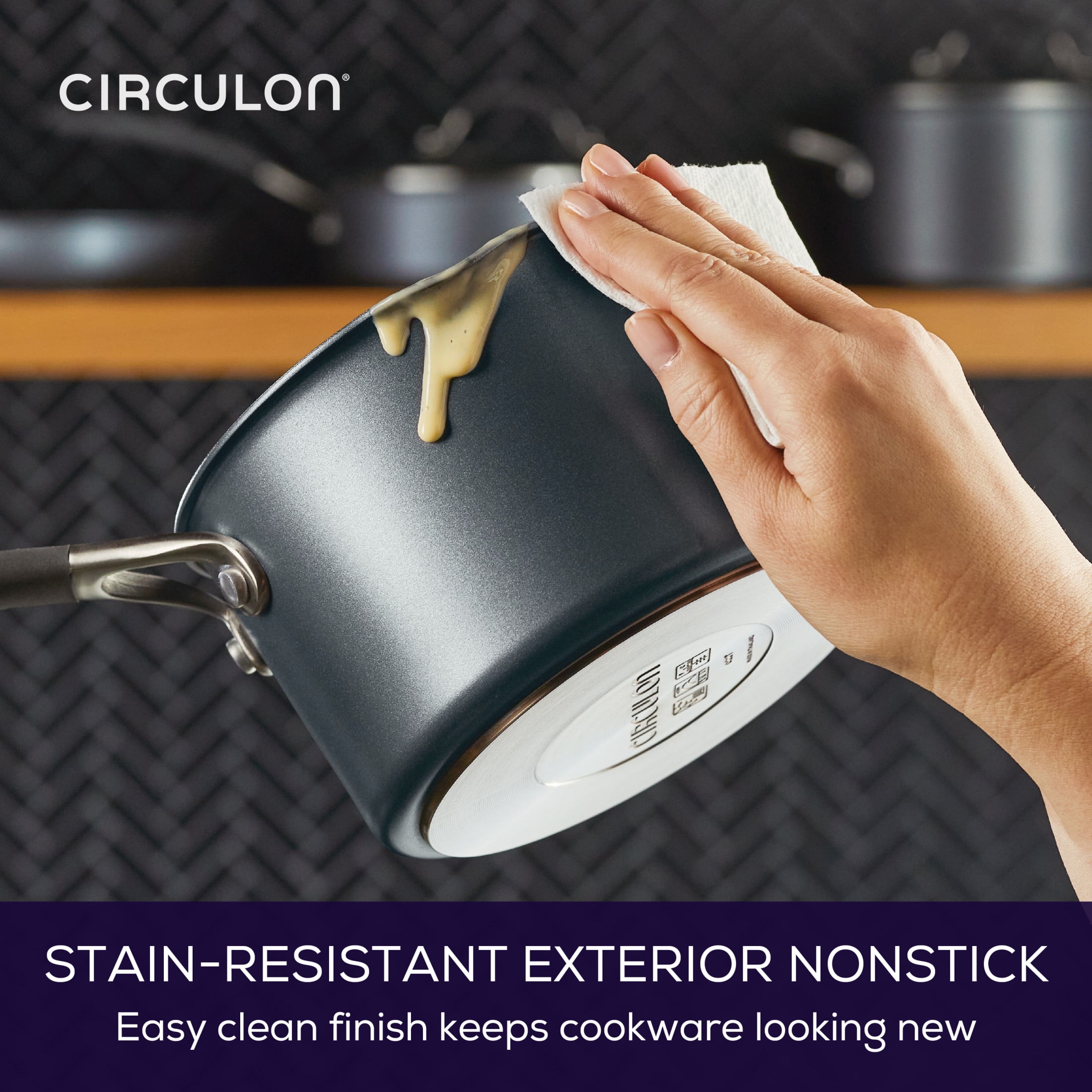 Circulon ScratchDefense 8 Piece Nonstick Induction Pots and Pans Set, Graphite