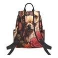 thumbnail image 2 of Naloa Vintage Red Flower Chihuahua Print Lightweight DayBackpack Suitable for school, work, shopping, travel, etc., 2 of 5
