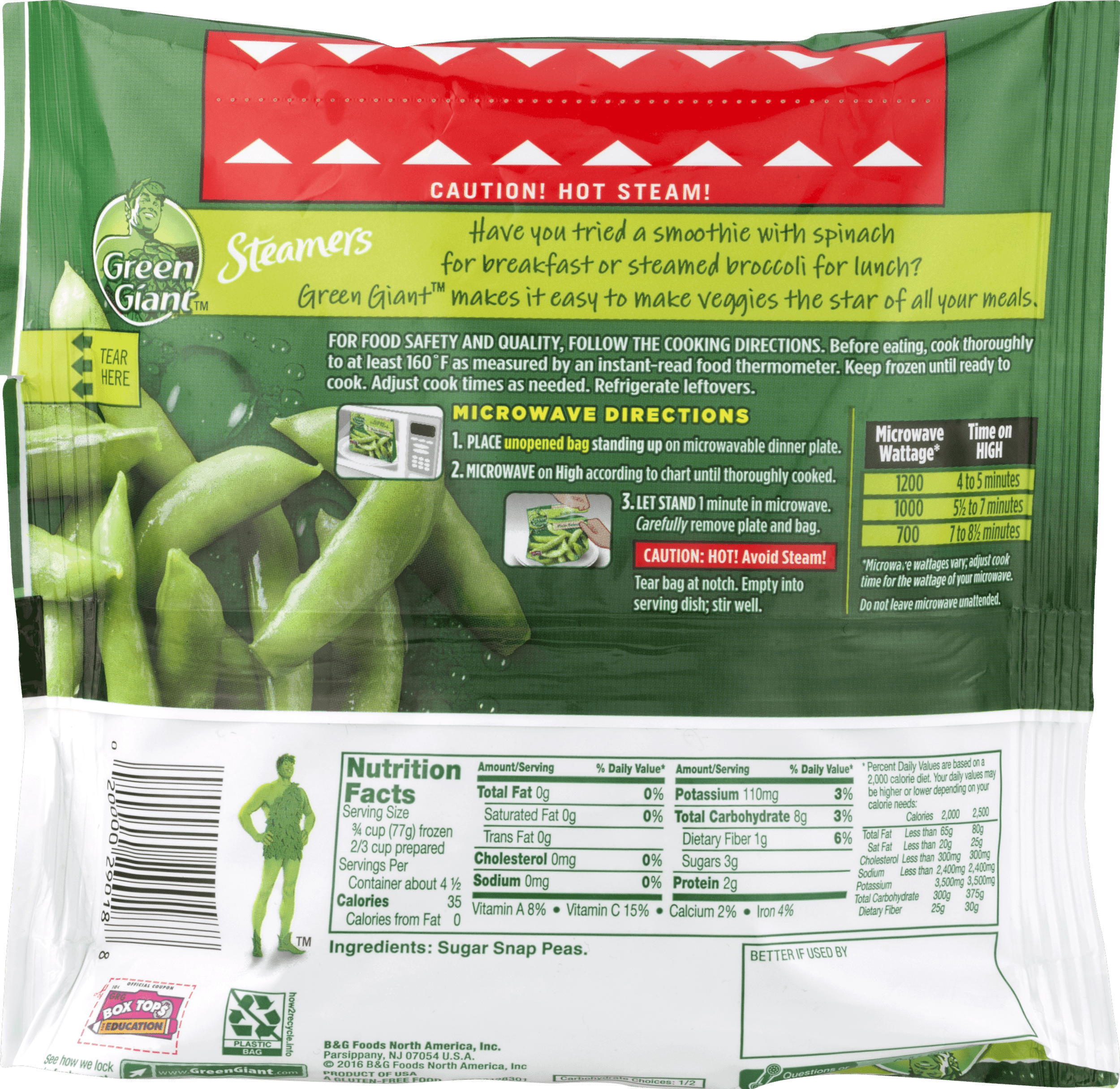 Green Giant Sugar Snap Peas Nutrition Facts Nutrition Ftempo