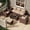 Brown Rattan-Camel, variant on KIGOTY 7 Piece Patio Conversation Sets,PE Rattan Outdoor Patio Furniture Set with Cushion and 2- Tier Glass Coffee Table,BR-Beige