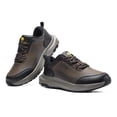 thumbnail image 2 of FitVille Mens Extra Wide Hiking Shoes Outdoor Low-top Waterproof Sneakers with Arch Support, Brown/Black, 11 X-Wide, 2 of 8