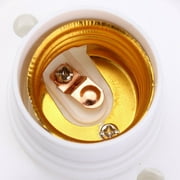 2X E27 Round Plastic Base Screw Light Bulb Lamp Socket Holder White