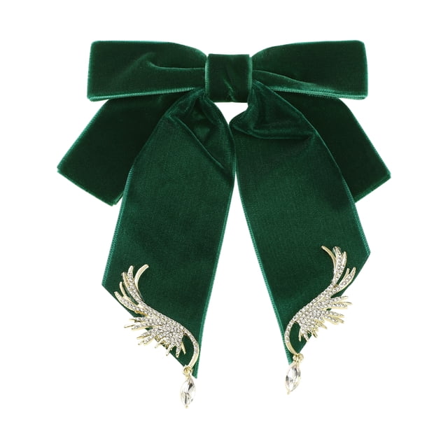INSPIRE CHIC Women's Bow Ribbon Velour Alloy Wings Bow Brooch Accessories