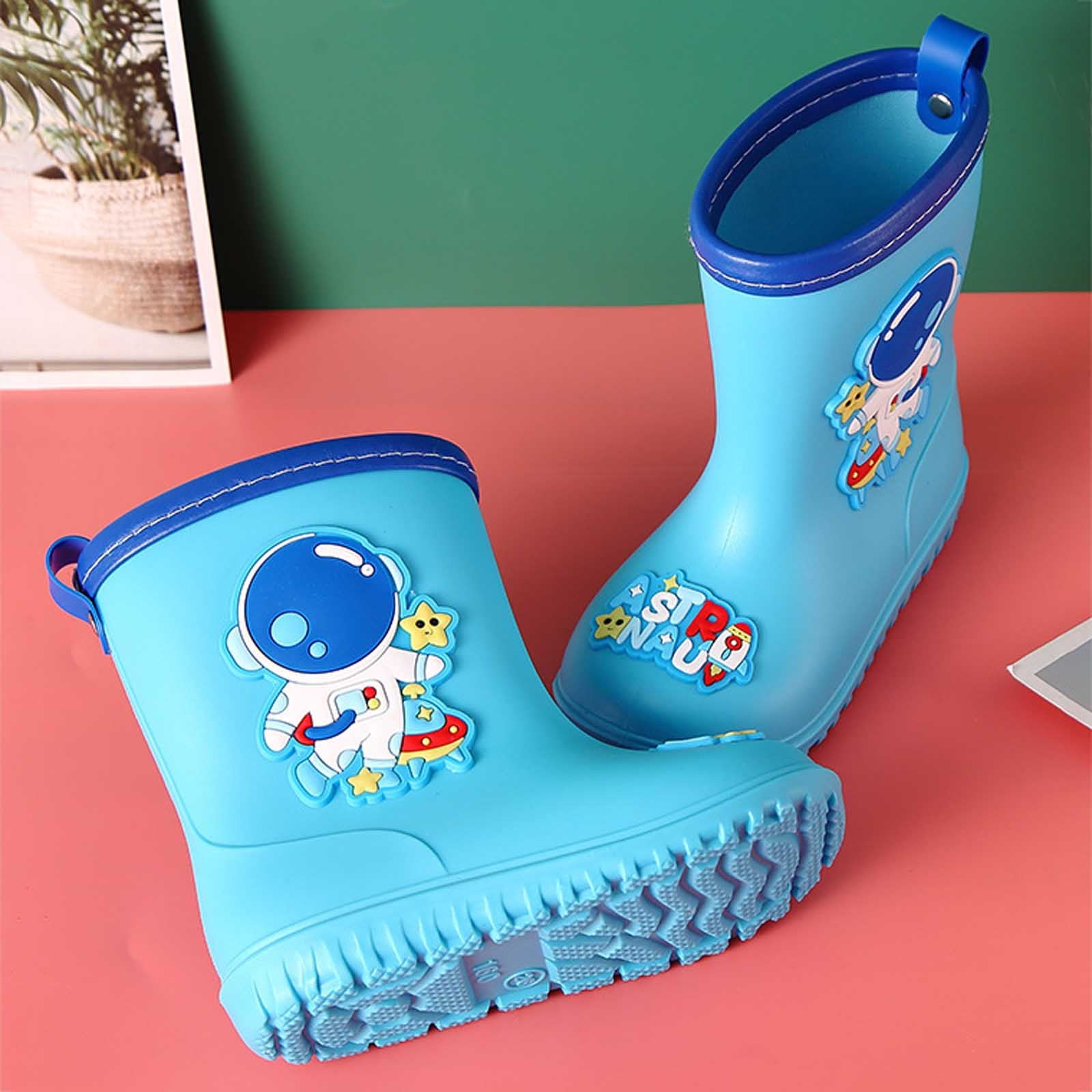 Toddler Girl Rain Boots Breathable and Soft Waterproof Toddler Rainboots Kids Outdoor Water Shoes Blue 2.5-3 Years
