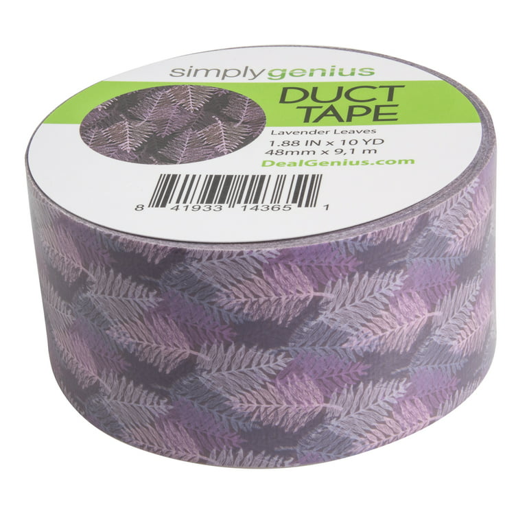 Simply Genius Craft Duct Tape Roll with Colors, Patterns, Lavender Leaves, Size: 1.88 Wide x 10 Yards, Purple