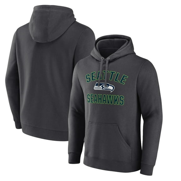 Men's Charcoal Seattle Seahawks Victory Arch Fitted Pullover Hoodie