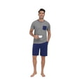 thumbnail image 6 of GIRUNS Men's Pajama Sets 2 piece Sets Crew Neck Shorts Sleeve and Shorts with Pocket Pjs Sleepwear Set Navy Blue M, 6 of 8