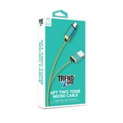 Trend Zone 2357126 6 ft. 2 Tone Gold Trim Micro USB Cable, Assorted Color - Case of 12