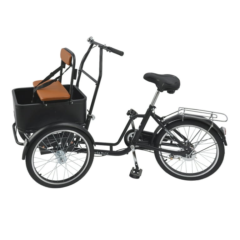 ARTUDATECH 20 Inch Pet Dog Cart Tricycle 3 Wheel Bikes Tricycle Adult Trike Cart for Women Men Seniors Three Wheel Cruiser Bike with Children Seat