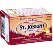 St Joseph Chewable Aspirin - Orange Flavor, 36 CT (Pack of 3)