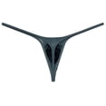 thumbnail image 2 of Botmois Mens Minimum Coverage T-back Pouch Enhancing Thong Shiny Bikini Bulge Pouch Underwear Black Green L, 2 of 3