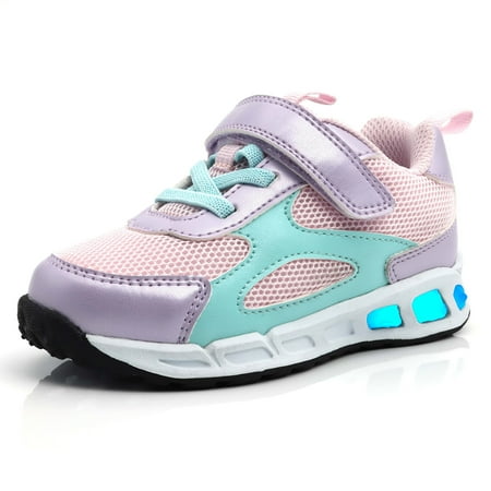 

Toddler Kids LED Sneakers Soft Sole Anti Slip Shoes Mesh Lightweight Breathable Comfortable Hook & Loop Fastener Shoes Kids Footwear