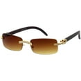thumbnail image 5 of Men Sunglasses Brown Lens Classic Bling Rap Hip Hop Quevo Model Gold Shades Buffs, 5 of 6