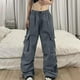 thumbnail image 2 of Pantalones cargo de paracaídas de verano para mujer: corte holgado, múltiples bolsillos, estilo urbano vintage, poliéster ligero, 2 of 8