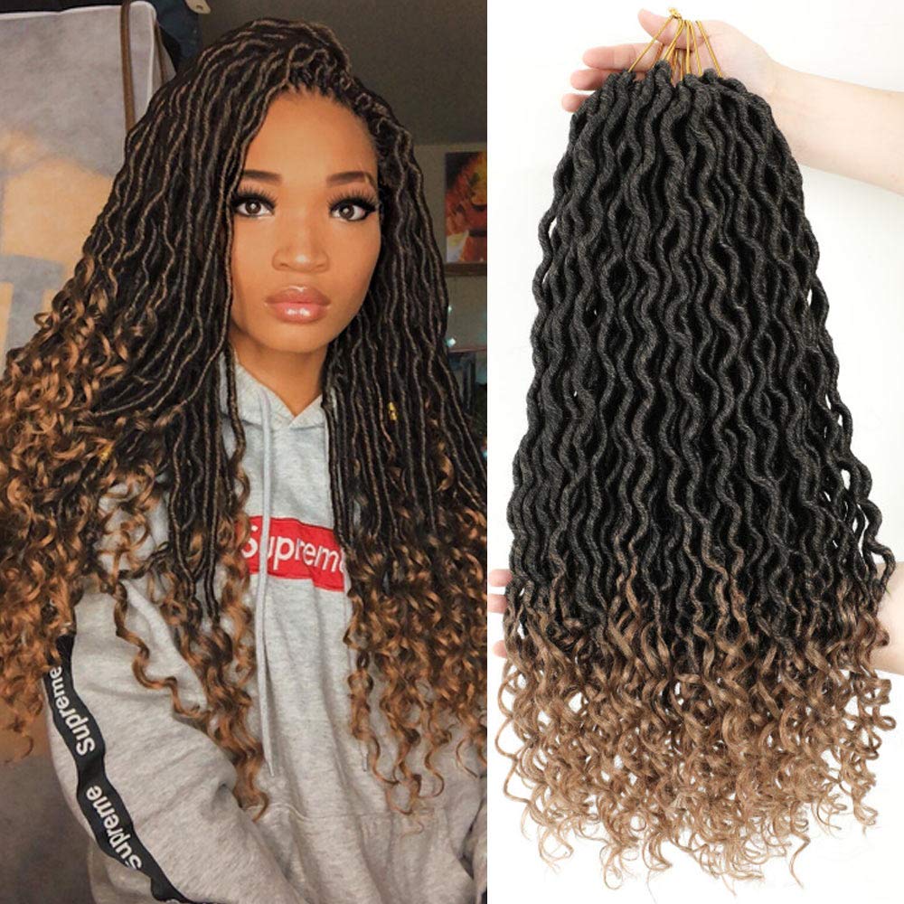 Lihui Goddess Locs Crochet Hair Curly Goddess Faux Locs Crochet Hair For Black Women Pre Looped Crochet Faux Locs Hair 20 Quot 1b 27 6packs 20 Inch Pack Of 6 1b 27 Walmart Com