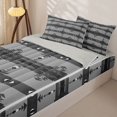 thumbnail image 3 of jejeloiu Monochrome Tribal Zipper Twin Comforter Sets with Fitted Sheet and 2 Pillowcases,Modern Print Zipper Bedding Set For Boys,Gray Black,Light Gray Reversible,4 Pieces, 3 of 7