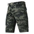 thumbnail image 4 of Havenx Cargo Shorts for Men Camo Knee Length Elastic Waist Shorts with Multi-Pockets Stretch Button Pant Travel Work Lightweight Summer Outdoor Hiking Wear,Camouflage Green L, 4 of 4