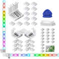 thumbnail image 1 of 3X LED Light Strip Connectors 4 Pin RGB LED Lights Connectors, Gapless, L Shape Connectors for SMD 5050 LED Strip, 1 of 6