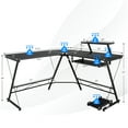 thumbnail image 4 of Costway L Shaped Computer Desk Home Office Workstation w/ Movable Monitor Stand Black, 4 of 10