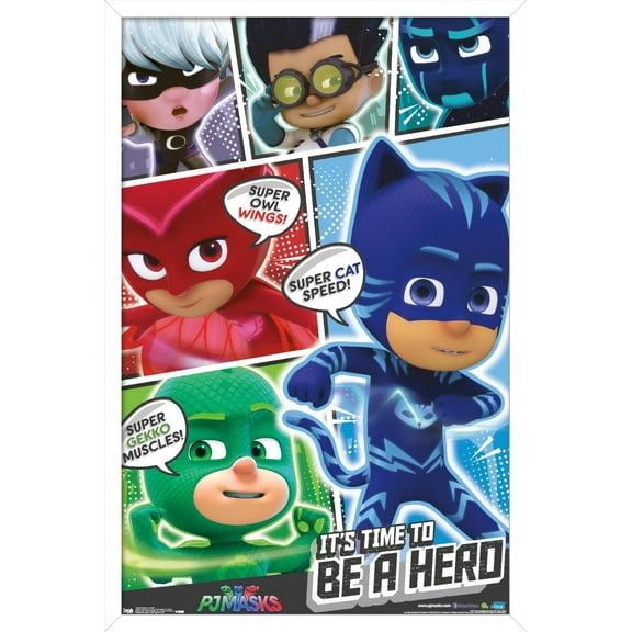 PJ Masks - Powers Wall Poster, 14.725" x 22.375", Framed