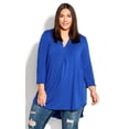 thumbnail image 4 of Avenue Women's Plus Size Kaylie 3/4 Sleeve Hi Lo Top, 4 of 6