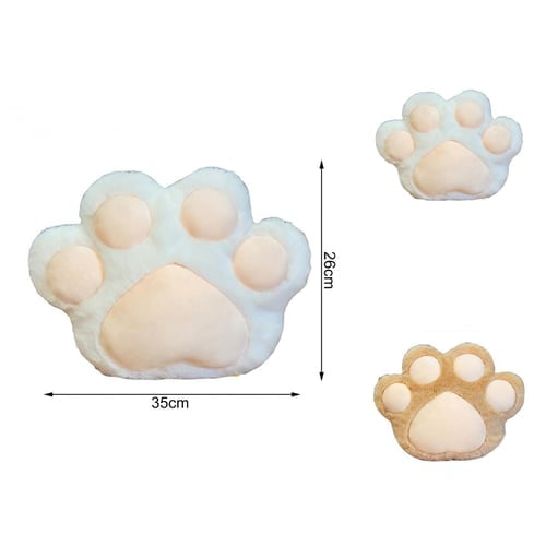 Coussin Décoratif avec Trou, Haute Résilience, Animal de Dessin Animé, Hiver, Intérieur, Patte de Chat Mignonne, Mains Chaudes, Coussin pour Usage Quotidien