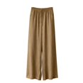 thumbnail image 4 of Endives Women's Baggy Linen Pants Wide Leg Pants Basics Elastic Waist Comfortable Quick Drying Soft Pant Streetwear Beach Khaki, 4 of 5