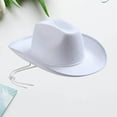 thumbnail image 3 of Cowboy Hats Western Cowboy Hat Plain Cowboy Hat with Adjustable Drawstring for Wedding Stage Performance, 3 of 4