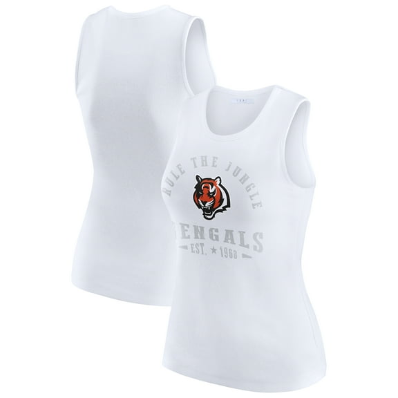 Women's WEAR by Erin Andrews  White Cincinnati Bengals Ribbed Graphic Tank Top