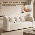 thumbnail image 6 of 91" Sherpa Fabric Sofa, Modern Comfy Couch with 3 Throw Pillows, Solid Wood Frame, Fully Assembled Living Room Sofa for Home or Apartment, 6 of 9