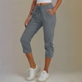 thumbnail image 2 of Tnhcen Women's Stretchy Nylon Spandex Activewear Pants - Elastic Waistband 7/8 Workout Leggings with Pockets Lightweight Breathable Jogging Pants S-2XL Multiple Colors Available, 2 of 6