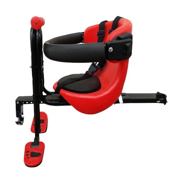 Red Front Mounted Child Bike Seat for Mountain Bikes Quick Release All Around Safety Seat with Durable Material, Secure Comfortable Ride for Toddlers and Young Kids