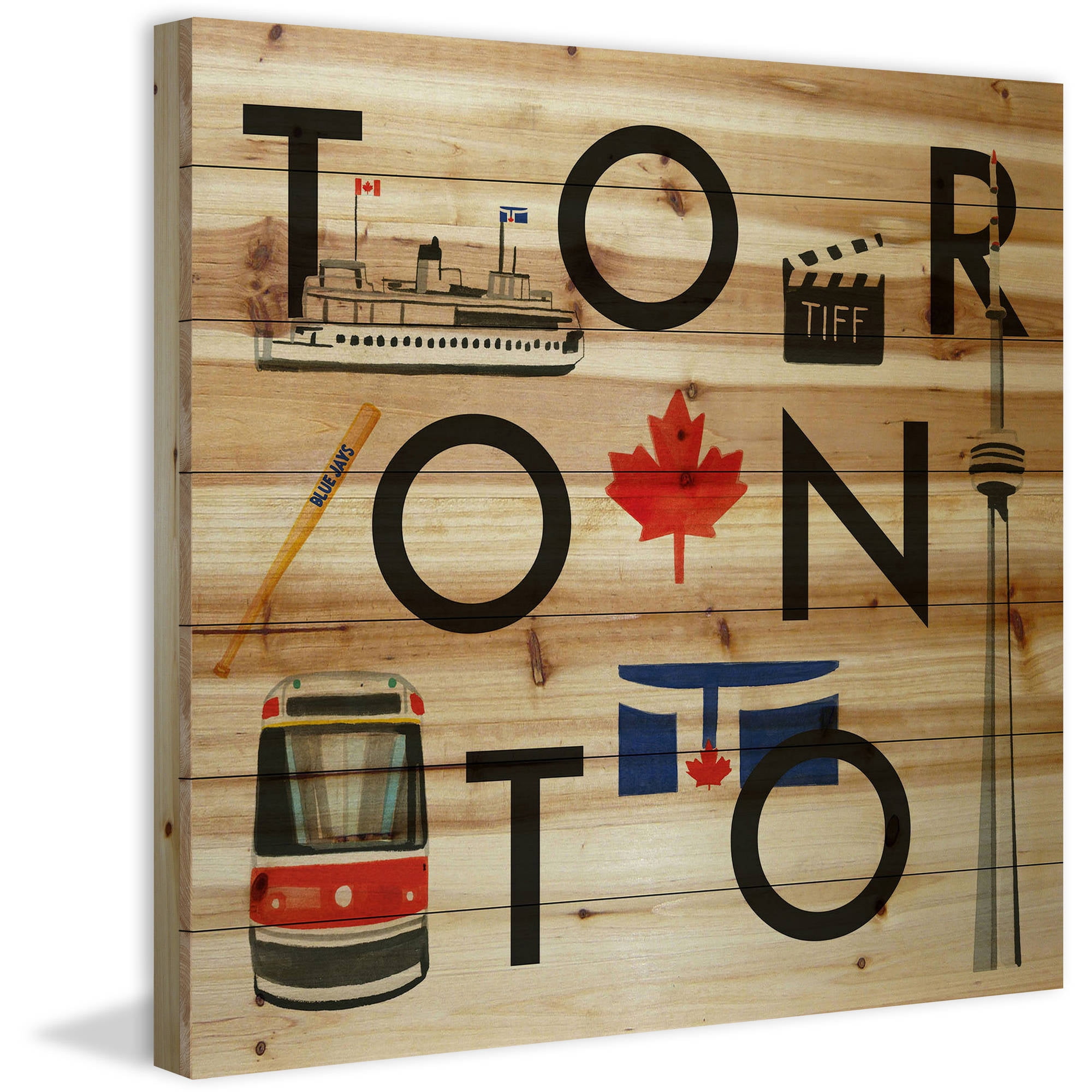 Marmont Hill 'Toronto Square' by Molly Rosner Painting Print on Natural Pine Wood