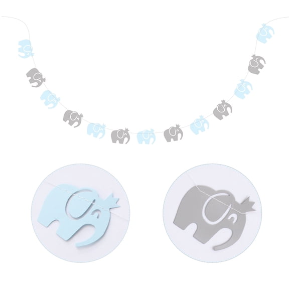 SWETRACE 2Pcs Multi Elephant Pull Flag Banner for Party Birthday Wall and Window Ornament