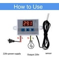 thumbnail image 4 of XH-W3002 LED Digital Temperature Controller Module, Digital Thermostat Switch with Waterproof Probe, Programmable Cooling Thermostat (110V-220V 1500W 10A), 4 of 5