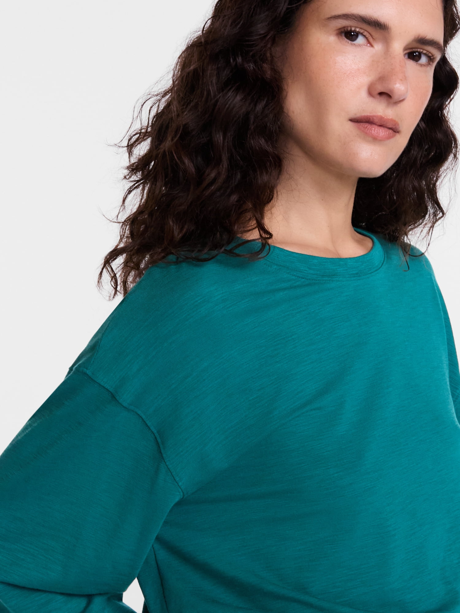 Scenario Women's Oversized Tee with Long Sleeves, Sizes XS-XXXL