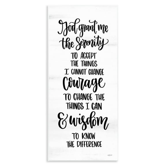 Stupell Industries Serenity Courage & Wisdom Meaningful Spiritual Quote Graphic Art Unframed Art Print Wall Art, Design by Imperfect Dust