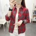 thumbnail image 3 of 2022 Nuevo Estilo Primavera Otoño Ropa Estilo Regular Camisa Francesa Diseño Sentir Nicho Top Chaqueta Camisa A Cuadros Mujeres, 3 of 4