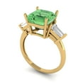 thumbnail image 2 of Clara Pucci 14K Yellow Gold Solid Gold Green Three-Stone Anniversary Ring for Women - 3 cttw Asscher Cut, 2 of 8