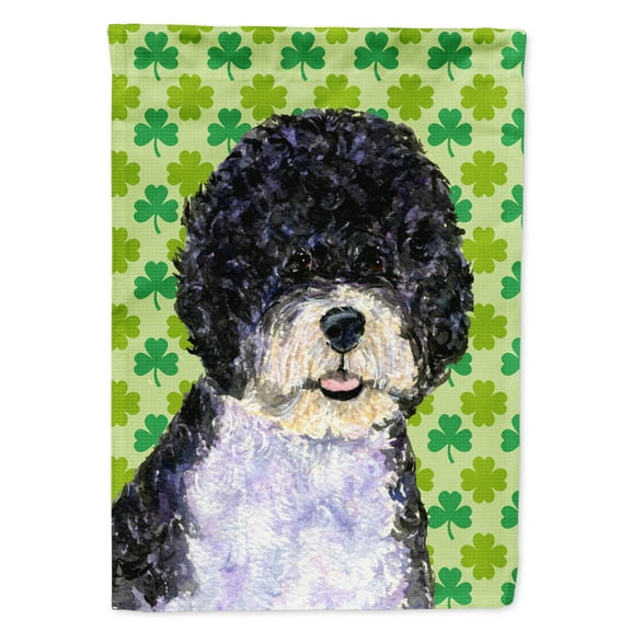 Carolines Treasures SS4421-FLAG-PARENT Portuguese Water Dog St. Patricks Day Shamrock Flag  multicolor