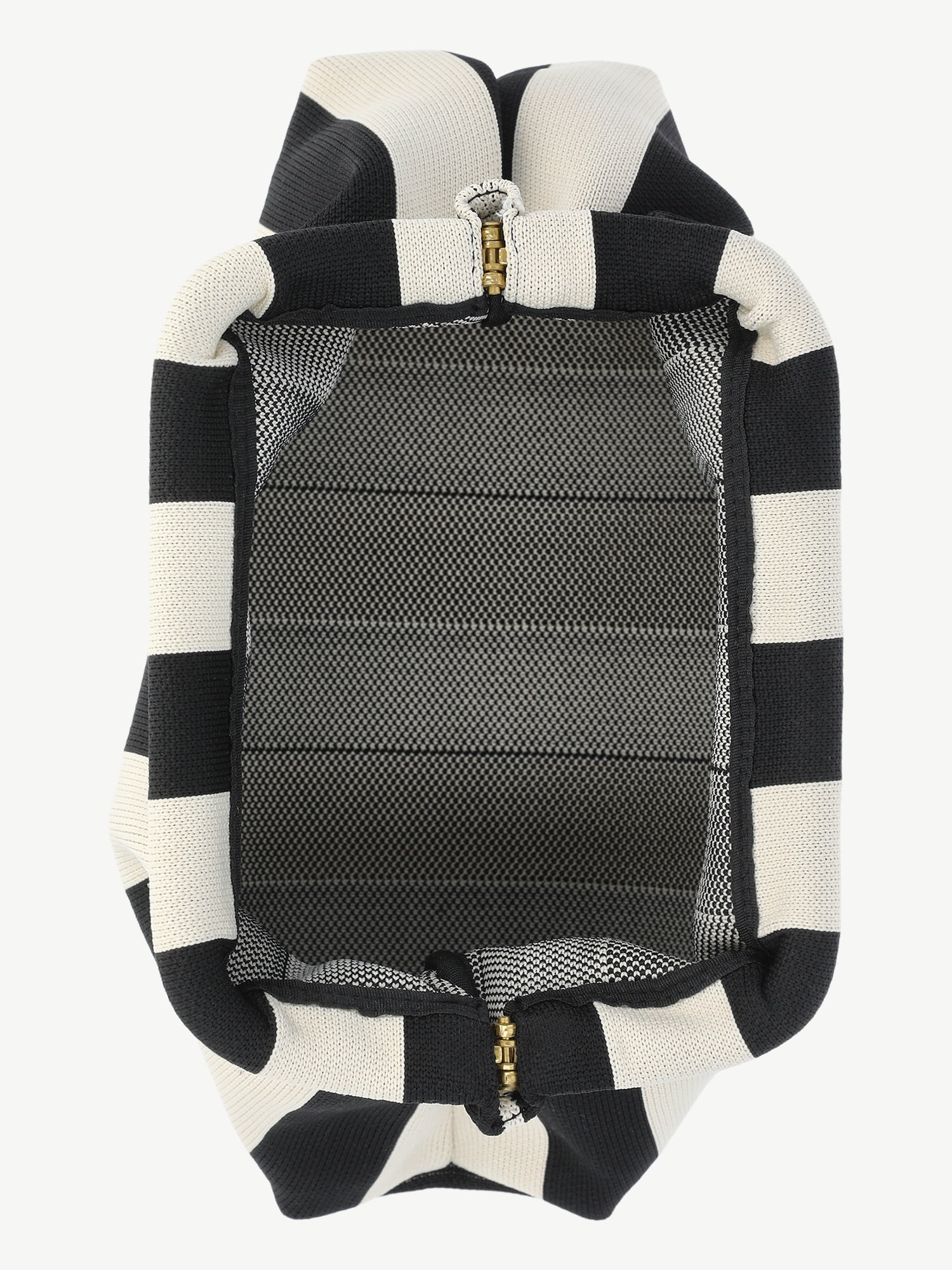 Free Assembly Women's Knit Clutch Handbag, Black/Khaki