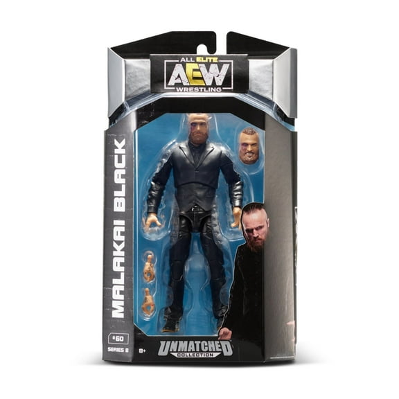 AEW Unmatched - 6 inch Malakai Black Figure with Alternate Head and Open Hands