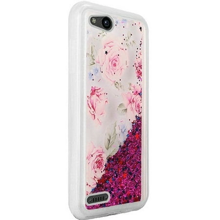 Phone Case for Consumer Cellular ZTE Avid 557 / Verizon ZTE Blade-Vantage / ZTE Tempo-X N9137 (Boost) / ZTE Avid-4 Shiny Glitter Moving Quicksand Clear TPU Protective Phone Case (Pink