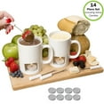thumbnail image 1 of Evelots Fondue Mugs,2 Mugs,4 Forks & 8 Votive Candles-Minor Defects-14 Piece Set, 1 of 5