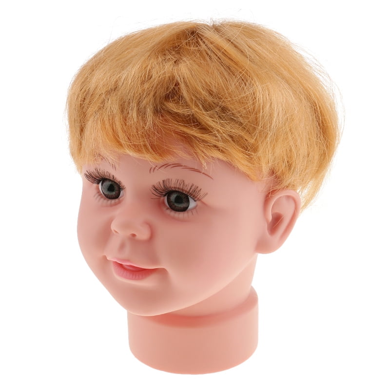 Baby Boy Mannequin Manikin Head with Wig for Kids Child Glasses Hats Display 