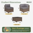 thumbnail image 5 of Aoxun 14 Piece Patio Furniture Set Wicker Rattan Patio Conversation Set Outdoor Sectional Sofa Set with Coffee Table and 4” Thickened Cushions, Gray(Waterproof Cover Included), 5 of 7