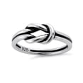 thumbnail image 3 of 925 Sterling Silver Oxidized Platinum Plated Reef Knot Women Valentines Day Gifts Ring, 3 of 4