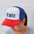 thumbnail image 5 of CafePress - Run Squares - Adjustable Unisex Printed Trucker Hat with Mesh Back, 5 of 10