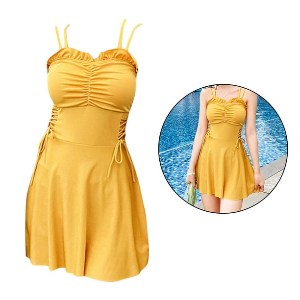 de para mujer, elástica para , de de Amarillo S Colco Traje de baño de las mujeres